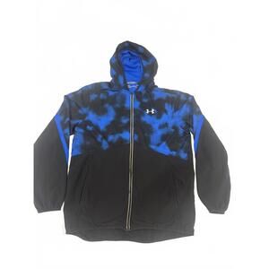 Under Armour HeatGear Run Full Zip Hoodie Jacket Blue Black Camo Large Men’s